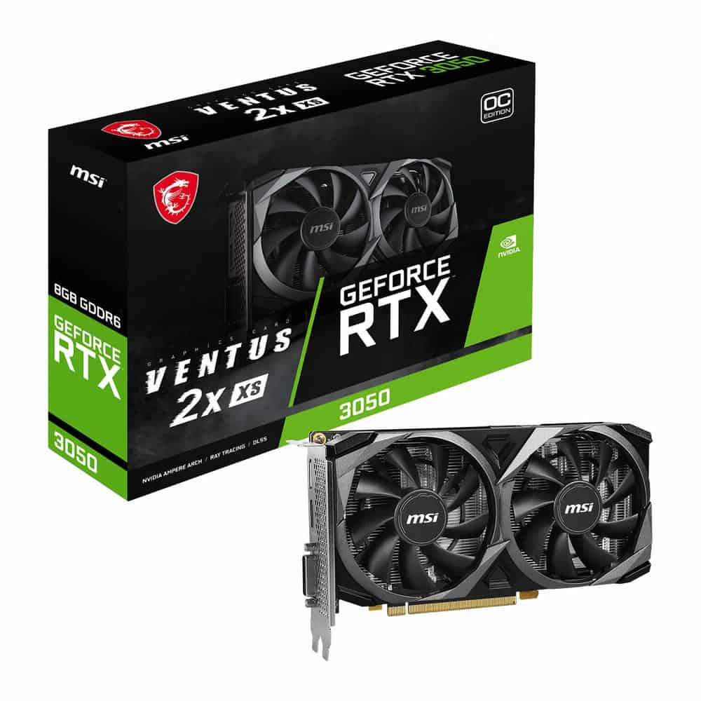 MSI NVIDIA GeForce RTX 3050 8GB VENTUS 2X XS OC Ampere Graphics Card